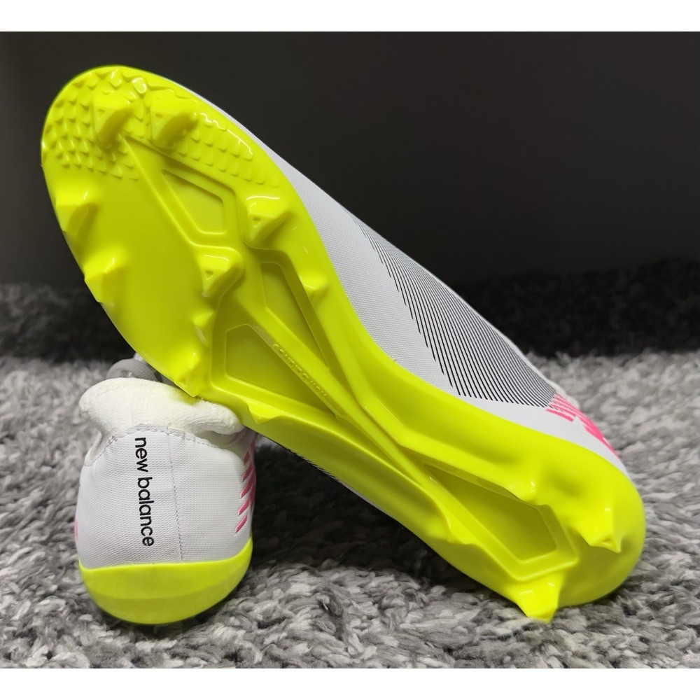 New Balance Soccer Cleats Shoes Mens Size 12 White Neon Furon Dispatch‎ FG V7 - Picture 6 of 9